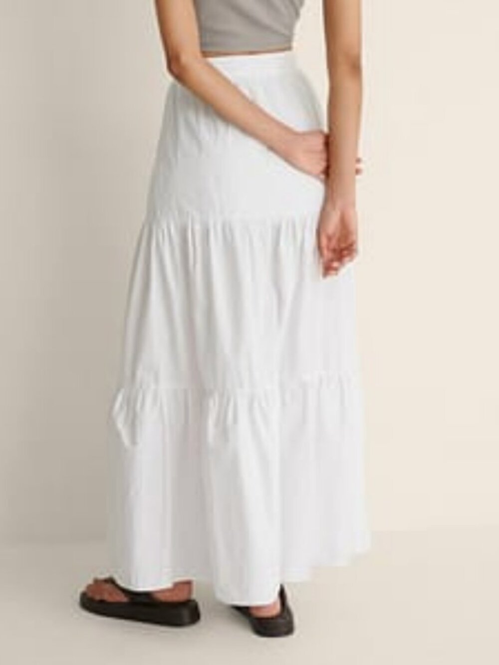 NA-KD Boho Maxi 100% Cotton Lined Panel Skirt Size 38